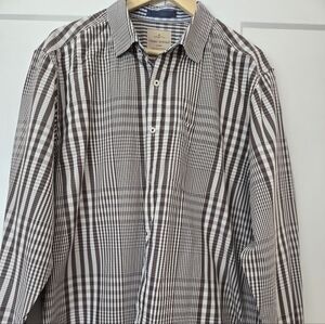 Tommy Bahama Men's Black and White Plaid Shirt